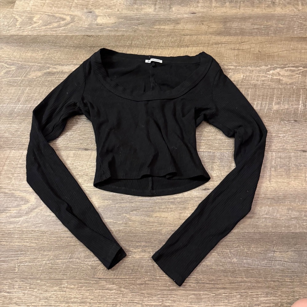 Reformation Cropped Long Sleeve Top